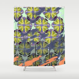 Bali Surf Flower Splash Working Pattern Series Shower Curtain