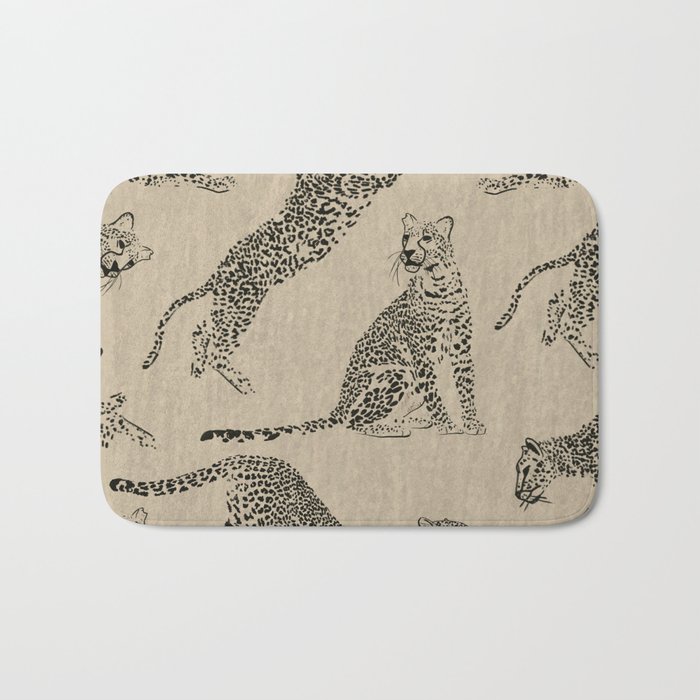 tan leopard pattern Bath Mat