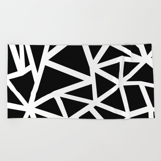 Ab Outline Thicker Black Beach Towel