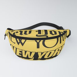 New York City Yellow Taxi and Black Typography Poster NYC Fanny Pack