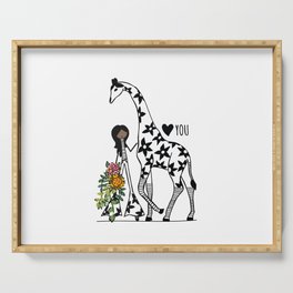 Love You - Giraffe, BIPOC Serving Tray