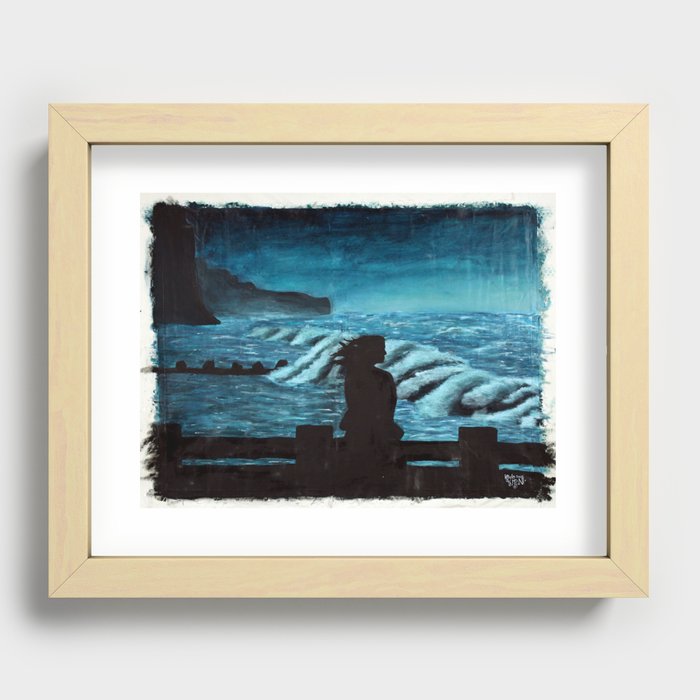 silhouette of the sea Recessed Framed Print