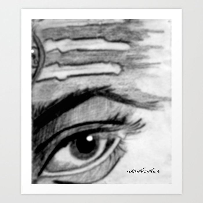 Shiva Pencil Sketch Art Print By Graphikartoons Society6