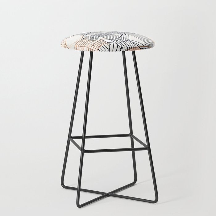 Warm Pastel Pattern - Lines and Shapes Bar Stool