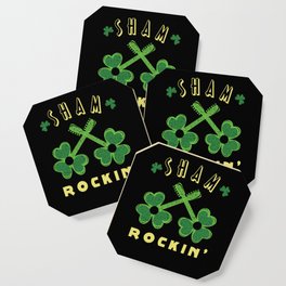 Guitar Sham Rocking Shamrock Saint Patrick's Day Coaster