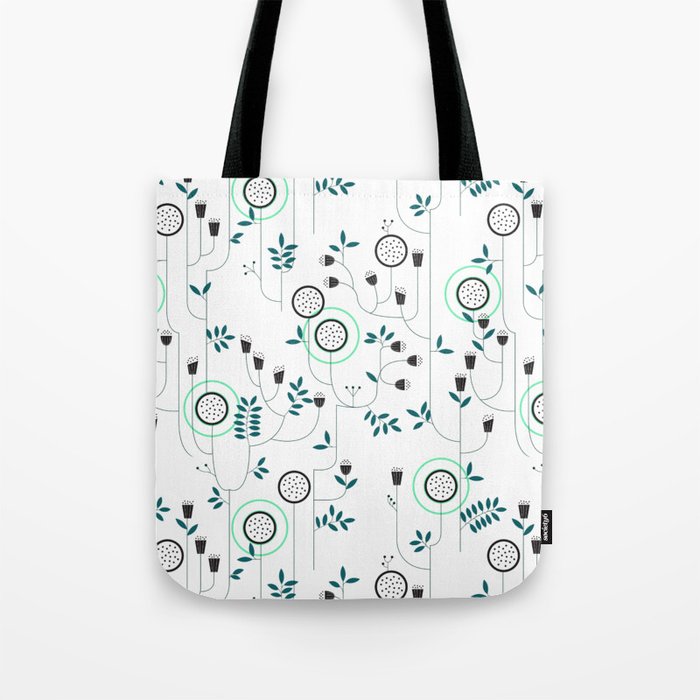 Abstract Circle flower seamless pattern for decorative art print Tote Bag