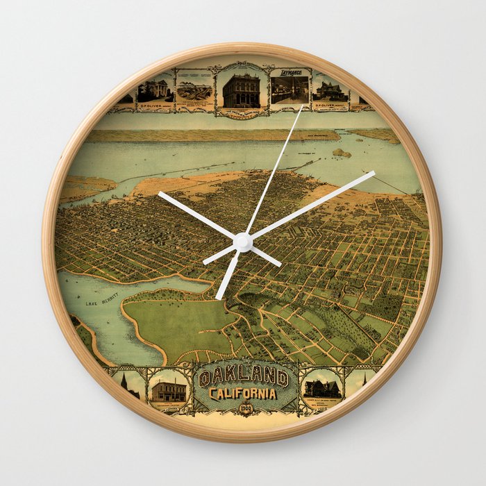 Map Of Oakland 1900 Wall Clock