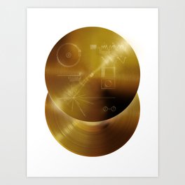 Voyager Golden Record - B-Side White Art Print