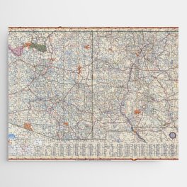 Highway Map of Arizona and New Mexico. - Vintage Illustrated Map-road map Jigsaw Puzzle