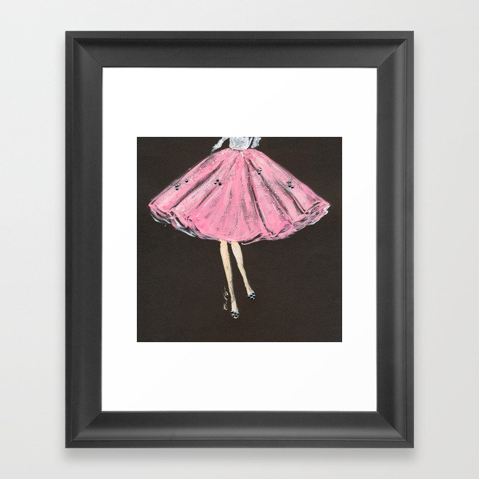 Jolie Pink Fashion Illustration Framed Art Print