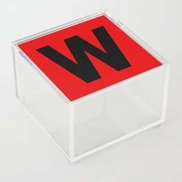 Letter W (Black & Red) Acrylic Box