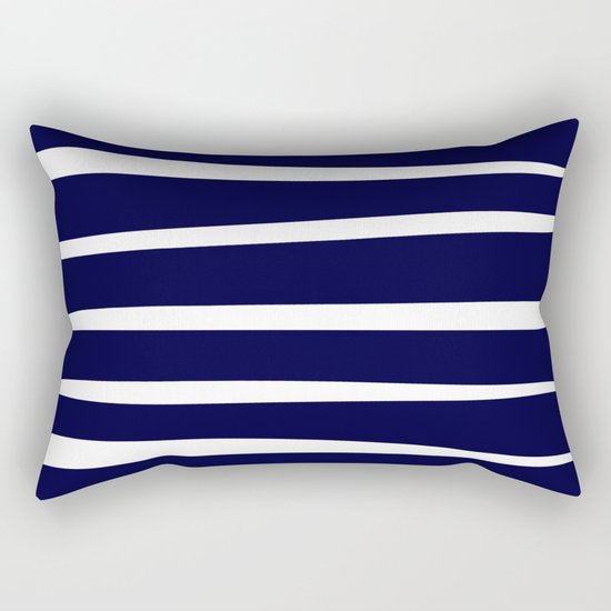 Blue- White- Stripe - Stripes - Marine - Maritime - Navy - Sea - Beach - Summer - Sailor 4 Rectangular Pillow