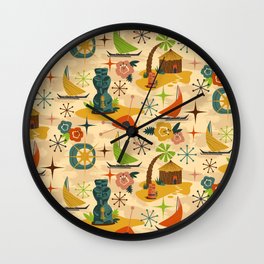 Midcentury Modern Tiki Wall Clock