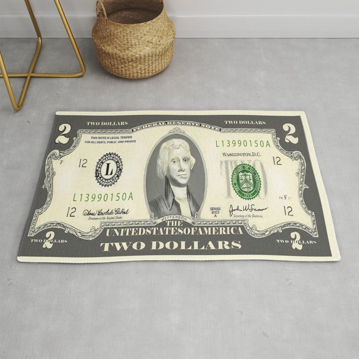 Two Dollar Bill Rug By Dano77 Society6 Two Dollar Bill Rug By Dano77 Society6