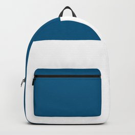 Winter Dark Blue And White Split in Horizontal Halves Backpack | Color, Halves, Graphicdesign, Seamless, White, Pattern, Pantone, Simple, Shade, Minimal 