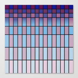 Blue and Pink Grid Fade Canvas Print