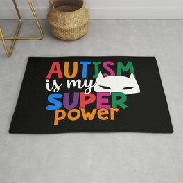 Autism Is My Super Power Colorful Awareness Area & Throw Rug