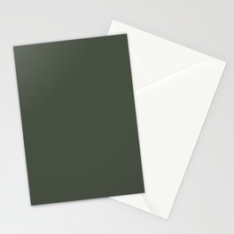 Dark Green Gray Solid Color PPG Charcoal Smoke PPG1033-7 - All One Single Shade Hue Colour Stationery Card