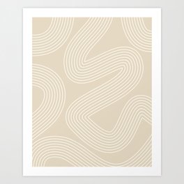 Swirl Stripe Pattern 4 in Beige Cream Art Print