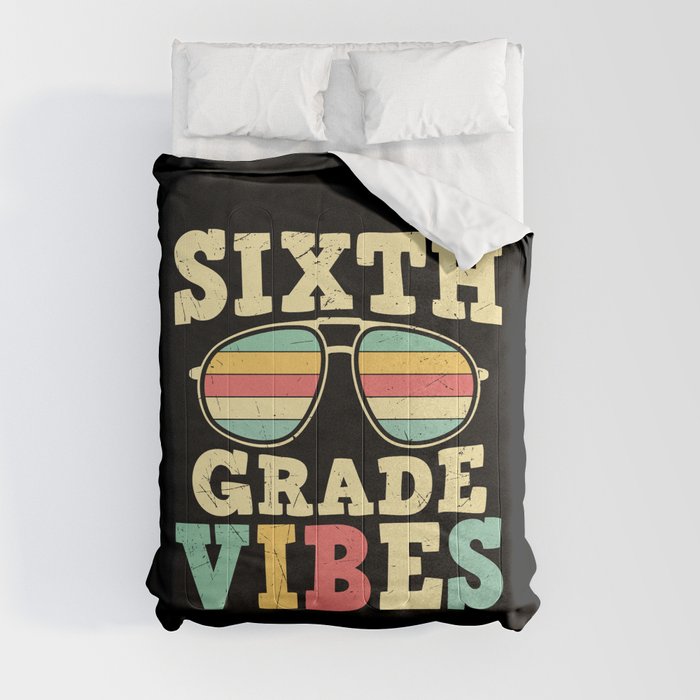 Sixth Grade Vibes Retro Sunglasses Comforter