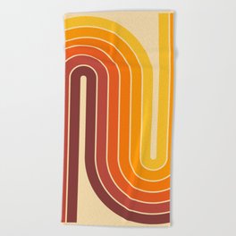 70s Retro Vintage Style Geometric Design 371 Autumn Beach Towel