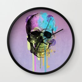 purple skull dripping  Wall Clock