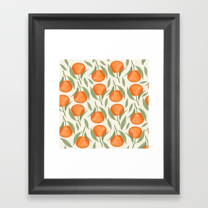 Oranges Vintage Pattern Framed Art Print
