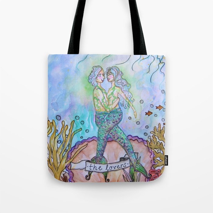 The lovers in the ocean Tote Bag