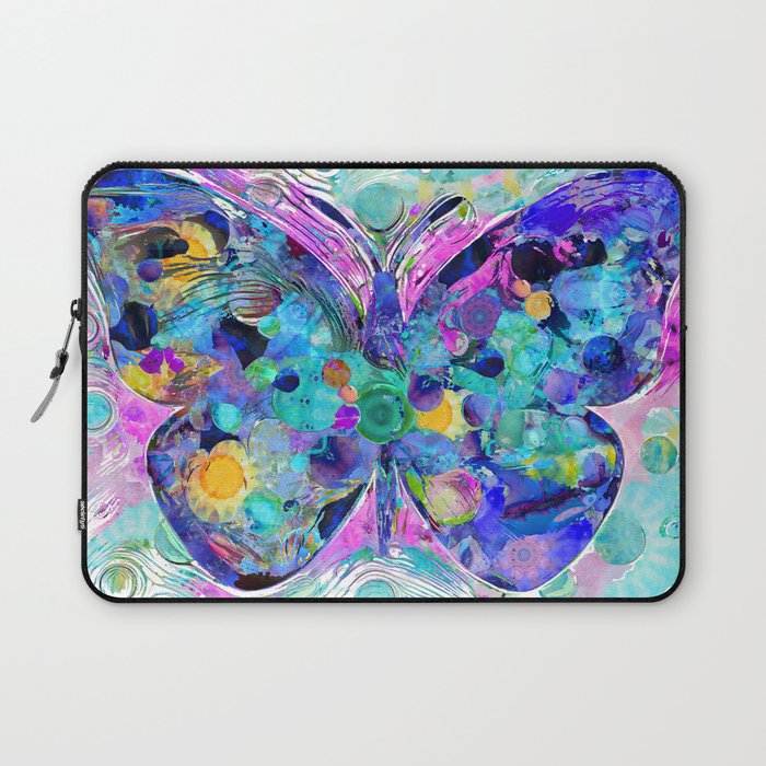 Bright Colorful Butterflies - Wild Butterfly Art Laptop Sleeve