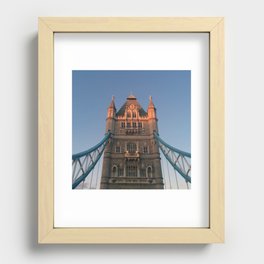 Great Britain Photography - Sunset Shining On The Tower Bridge In London Recessed Framed Print