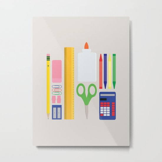 School House Colored Metal Print