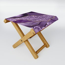 Agate Glitter Ocean Texture 03 Folding Stool