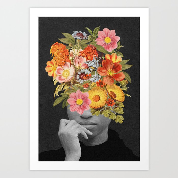 Colorful vintage bouquet Art Print