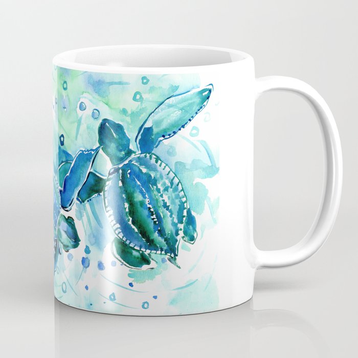 Turquoise Blue Sea Turtles in Ocean Coffee Mug