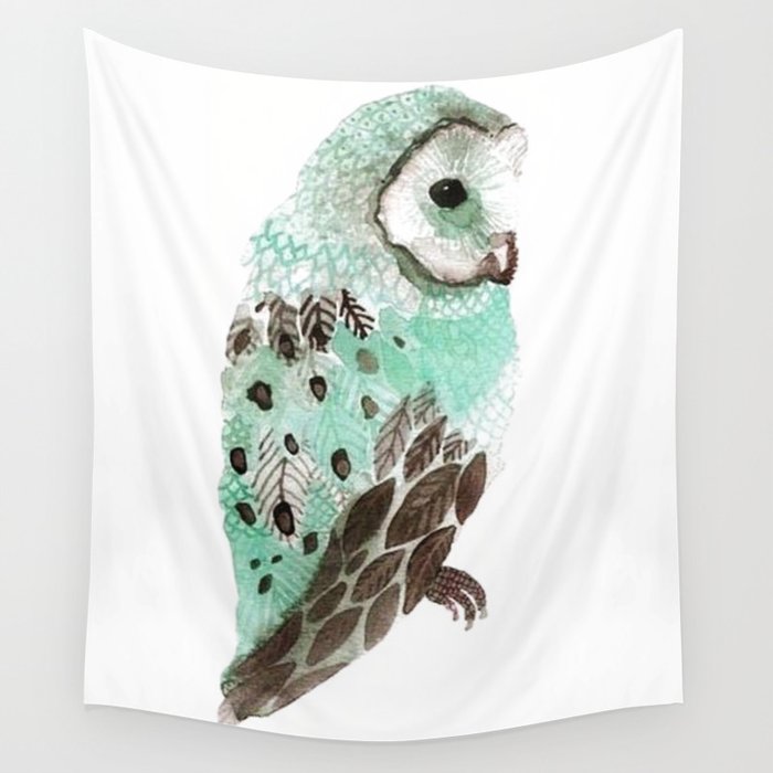 Watercolour Owl Wall Tapestry
