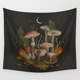 Autumn Mushrooms Wall Tapestry