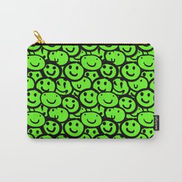 Smiley Face Slime Green Carry-All Pouch