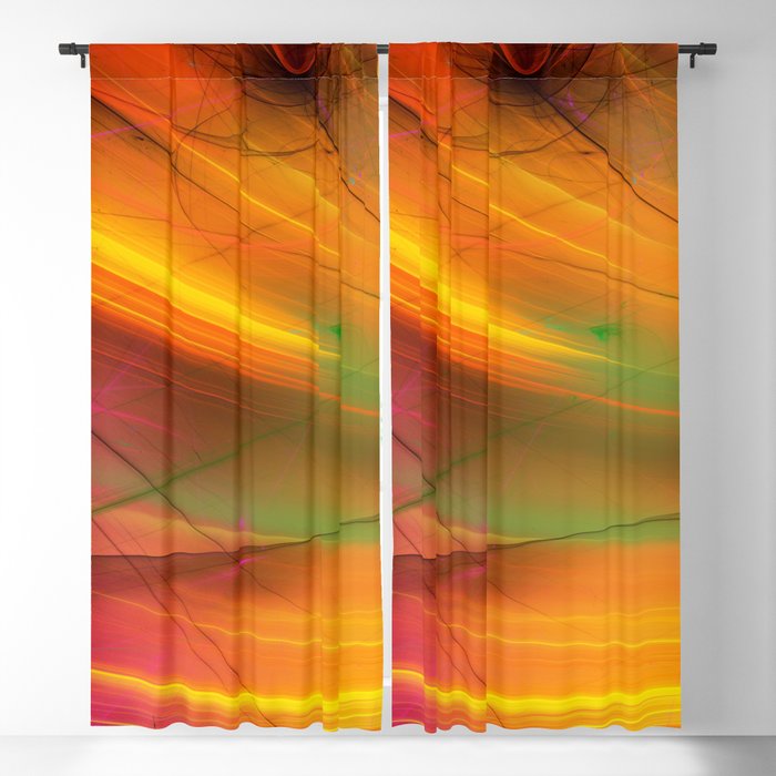 yellow abstract fractal background 3d rendering Blackout Curtain