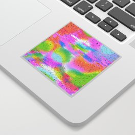 3D Pixel Glitch Psychedelic Rainbow 01 Sticker