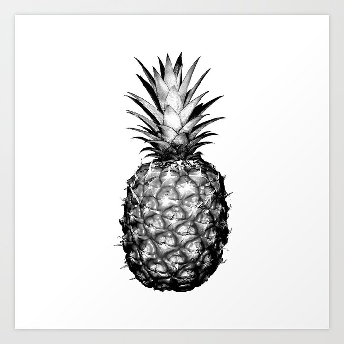 Black & White Pineapple Art Print