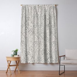 watercolor black dots Blackout Curtain