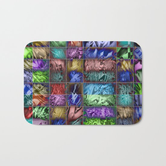 chaos ordered in boxes Bath Mat