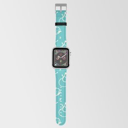 Christmas Pattern Handdrawn Blue White Snowman Apple Watch Band