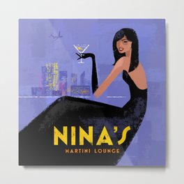 Nina's Martini Lounge Metal Print | Fashion, Drinksposter, Midcentury, Michaelcrampton, Retro, Graphicdesign, Digital, Martini 