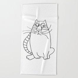 Pensive Cat Beach Towel