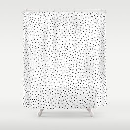 Dotted White & Black Shower Curtain