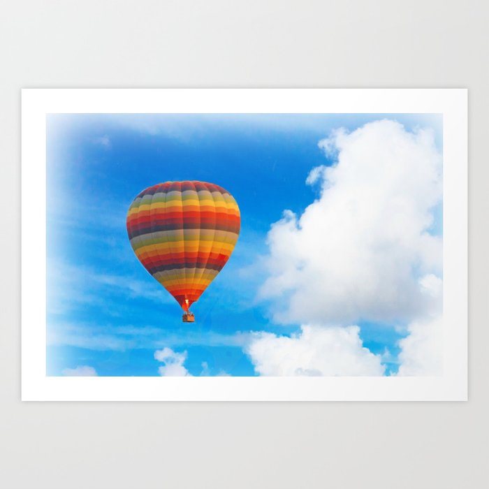 Colorful hot air balloon Art Print