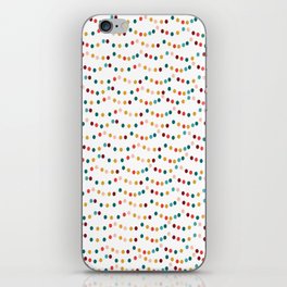 Christmas Garland Background Colourful Dots Pattern iPhone Skin