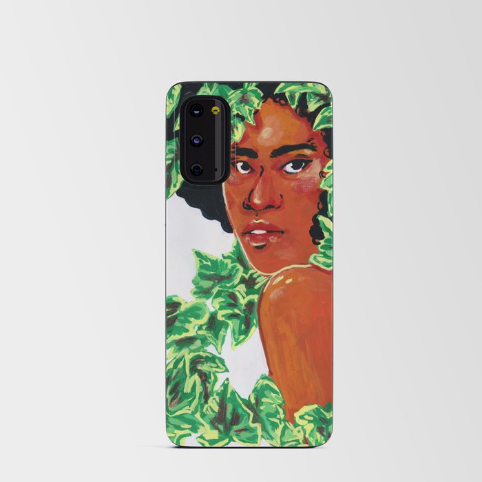 A Woman Peers Out From Behind The Ivy  Android Card Case