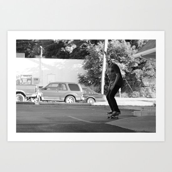 Skateboarding Giraffe Art Print